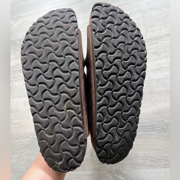 Birkenstock Arizona Soft Footbed Leather Slide Sandals - Picture 3 of 3